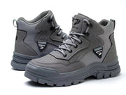 Work Boots for Men Water Resistant Steel Toe Non-Slip Rubber Leather Shoes