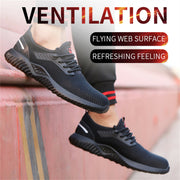 Steel Toe Shoe for Men Work Safety Sneakers Breathable Air Cushion Working Boots