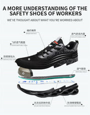 Breathable Working Shoes Anti Smash Anti Pierce Safety Shoes Steel Toes Sneakers