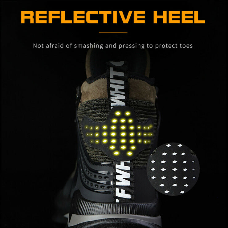 Ankle High Safety Shoes for Men Steel Toe Anti-Pierce Reflective Industrial Shoe