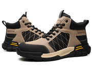 Men’s Safety Shoes with Color-Block Design Durable Industrial & Construction Work Boots