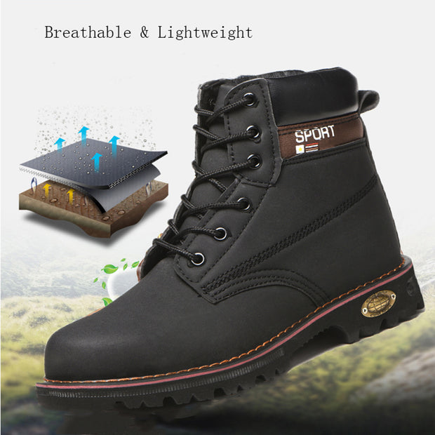 Men's Work Safety Boots Non-Slip Indestructible Steel Toe Cap Lightweight Safety Work Shoes