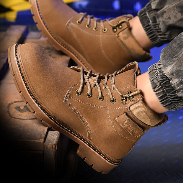 Tanleewa Waterproof Steel Toe Work Boots for Men Women Leather Safety Shoes Nonslip Industrial Sneakers