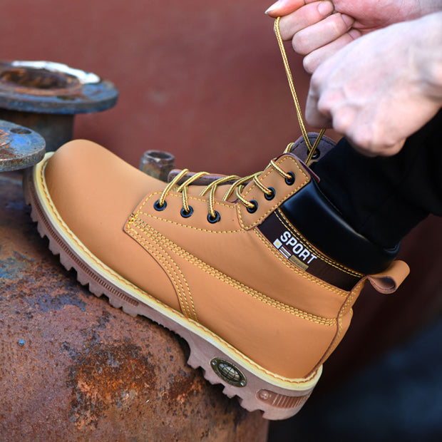 Men's Work Safety Boots Non-Slip Indestructible Steel Toe Cap Lightweight Safety Work Shoes