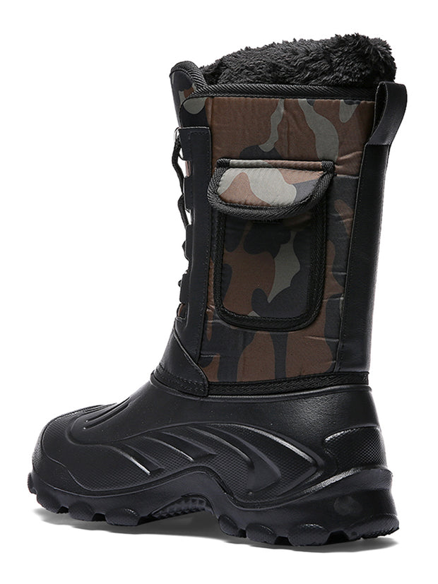 Fashion Men Snow Boots Nonslip Waterproof Warm Winter Boots Fur Lined Winter Shoes Gift - Tanleewa