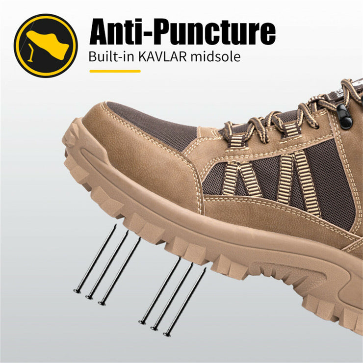 Anti-Smash Anti-Pierce Safety Shoes for Women Steel Toe Construction Work Shoes