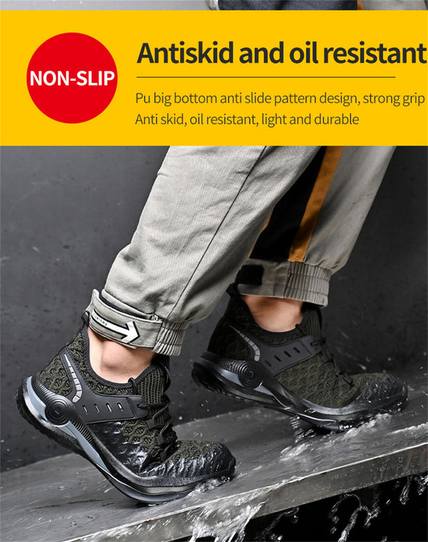 Steel Toe Boot for Men Slip Work Safety Shoe Working Footwear Static Dissipative